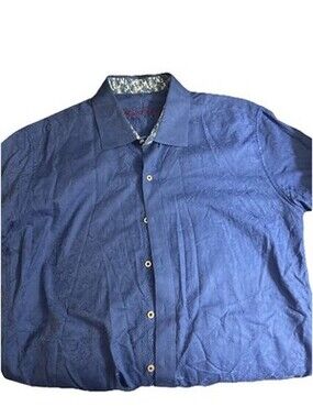 Robert Graham Men's 2XL Short Sleeve Shirt, Classic Fit, Leaf Print, Button-Up